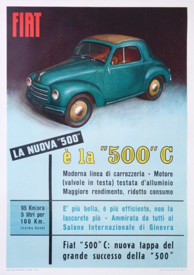 En vente :  FIAT 500 C LA NUOVA 500 COUPE NUOVA TAPPA DEL GRNADE SUCCESSO DELLA 500