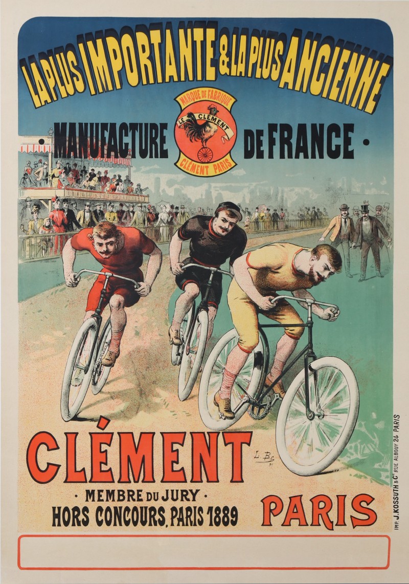 For sale: CYCLES CLEMENT MANUFACTURE DE FRANCE - COURSE CYCLISTE - CYCLING RACE - Affiche